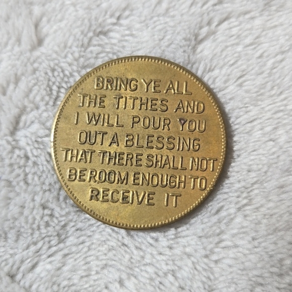 #296 Vintage One Tenth is the Lord’s Bring Ye All the Tithes Tithe Blessing - Picture 2 of 2